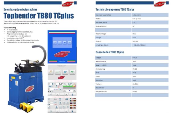 ERCOLINA - Topbender TB80 TC plus