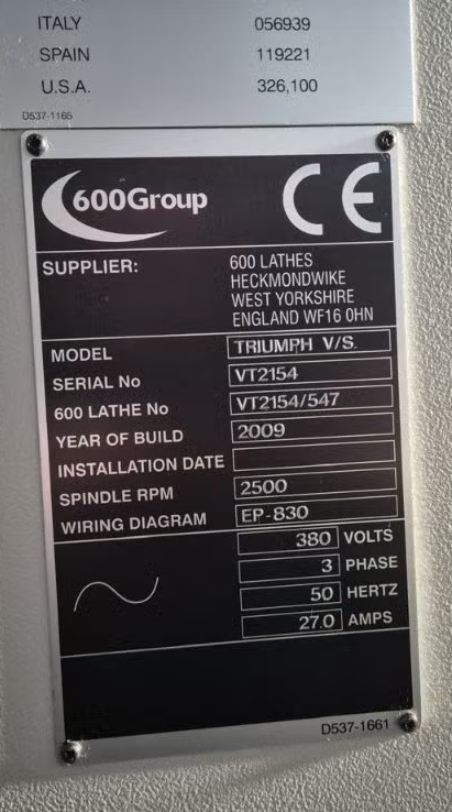 Colchester draaibank TRIUMPH 2500 VS